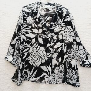 Blouse Size XL Coverup Vacation Wear Resort Sheer Blossomcore Officewear Chic